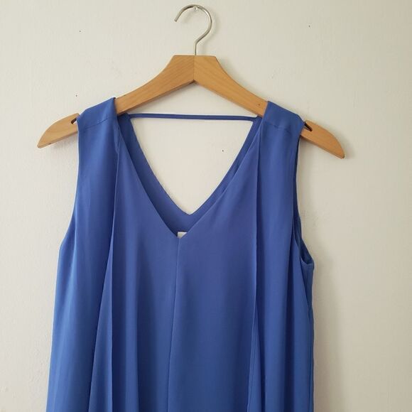 Chico's Dusty Blue Asymmetric Shift Dress 00 Small - Picture 5 of 10